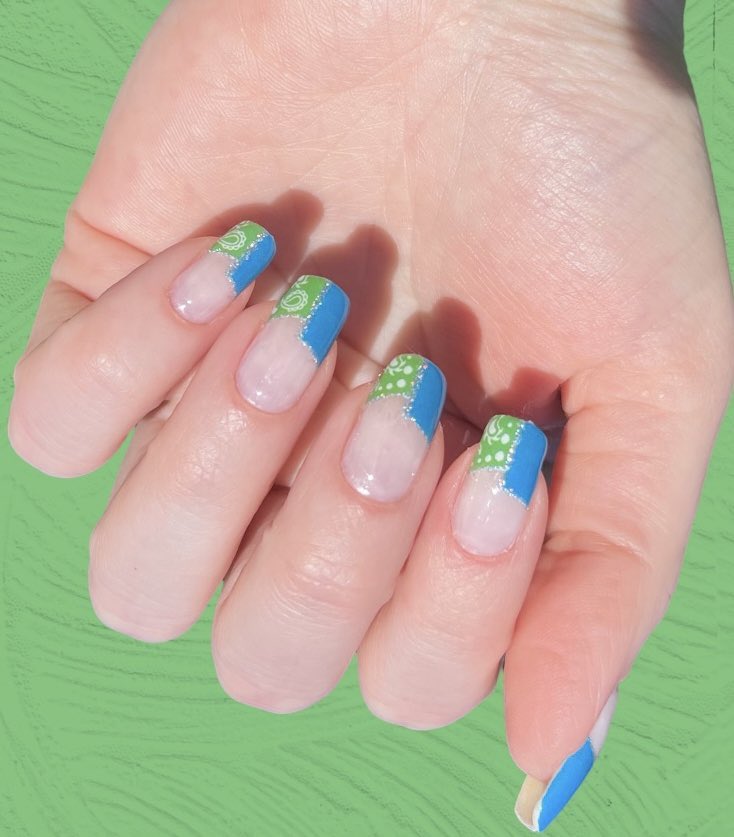 Blue/Green Neon Paisley Tips