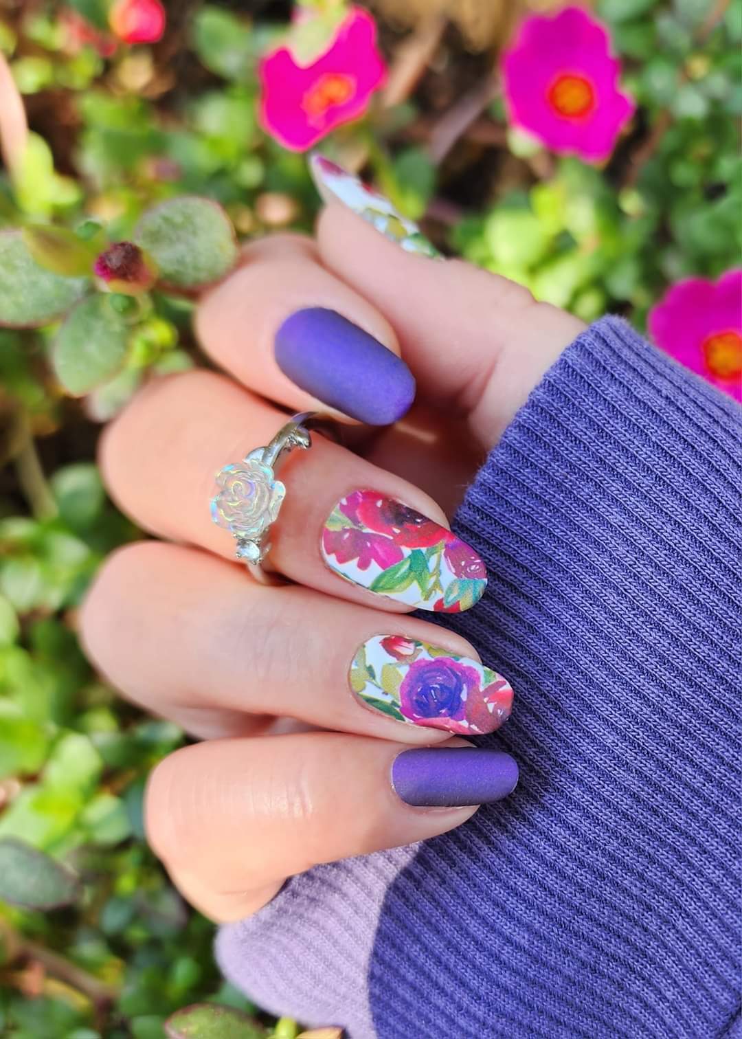 Crimson Floral Ombre