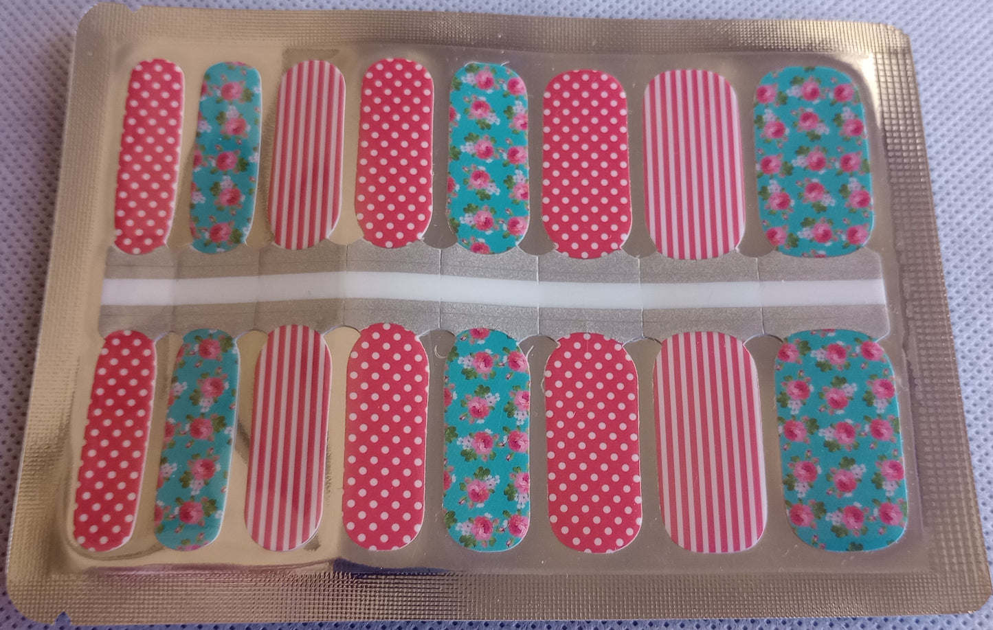 Pink and Blue with Flowers, Stripes and Polka Dots