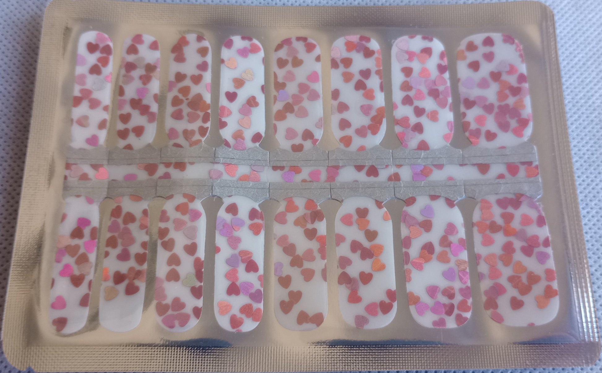 Pink Confetti Hearts on Clear